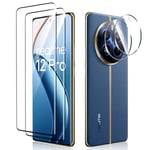 Funrae 3D Verre Trempé à Couverture Complète pour Realme 12 Pro/12 Pro Plus/12 Pro+ 5G et Caméra Arrière Protecteur [2+2 PCS], Dureté 9H Ultra Résistant Protection écran Film en Verre Trempé