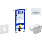 Duofix - Ensemble bâti-support, cuvette de toilette et siège D-Code, Rimless, SoftClose, plaque Sigma50, blanc alpin 111.355.00.5 NH8 - Geberit