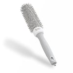 Olivia Garden Expert Blowout Speed – White & Grey - 35 - Ceramic Coated Round Brush with Extra Long Barrel for 25% Faster Blowouts