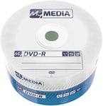 MyMedia Lot de 50 DVD‑R 16 x 4,7 Go I 16 Broches I DVD Vierges inscriptibles I 16 x Vitesse de Gravure et Longue durée de Vie I DVD-R Réfractable I DVD Vide 69200