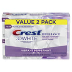 Crest 3D White Brilliance Dentifrice 110 G (2 Paquet) Bateaux De Eu, Menthe