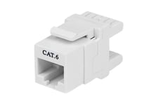 StarTech.com 180 Degree Cat 6 Keystone Jack - RJ45 Ethernet Cat6 Wall Jack White - 110 Type - Keystone Jack 180 Degree 110 UTP (C6KEY110SWH) - keystone jack