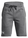 UNDER ARMOUR Boys Training Rival Fleece Shorts - Grey, Grey, Size M