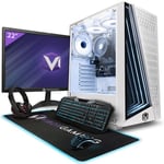 Vibox I-104 PC Gamer - 22 Écran Pack - Quad Core AMD Ryzen 3200G Processeur 4GHz - Radeon Vega 8 Graphique - 16Go RAM - 500Go NVMe M.2 SSD - Linux OS - WiFi