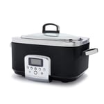 GreenPan Elite 8-in-1 Programmable 6L Electric Slow Cooker, Dishwasher Safe Lid & Removable Crock, PFAS-Free Healthy Ceramic Non-Stick Multi-Cooker, Sear, Sauté/Brown, Steam Basket, Roast, Black