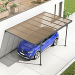 Carport adossé aluminium Trigano - Mistral Wall - 15 m²