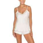 Lady Avenue Pure Silk Camisole With Lace Benvit silke Medium Dam