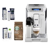 De'Longhi Eletta Cappuccino ECAM 45.760.W Bean to Cup Starter Bundle + Starbucks Pike Place Roast Medium Roast Whole Bean Coffee, 200 g (Pack of 6)