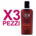 Shampoo Cheveux Homme AMERICAN CREW Kit Journalier Moisturizing 250ml 3 Pièces