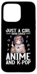 iPhone 15 Pro Max Just a Girl Who Loves Anime and K-Pop Anime Merch Japanese Case