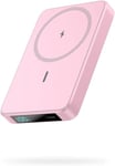 Magnetic Power Bank Portable Charger, Compact 10800mAh LCD Display wireless Powerbank, 25W PD USB-C in&out External Battery Pack Compatible with Magsafe,iPhone 15/15 Plus/15 Pro Max/14/13/12 -Pink