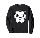 Soccer Ball Cartoon Look Football Pitch Sweatshirt