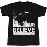 The X-Files I Want to Believe Flying Saucer UFO Skully Mulder TV T Shirt XF0003