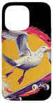 Coque pour iPhone 14 Pro Max Joli costume de mouette pour les amateurs de skateboard