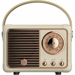 Retro Bluetooth högtalare, Vintage FM-radio med gammal klassisk stil, hög volym, Bluetooth 5.0 trådlös anslutning, stöd TF-kort