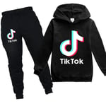 Tiktok Barn Långärmade Träningsoveraller Hoodies Jumper Byxor Outfits 140cm