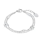 s.Oliver Bracelet en acier inoxydable Filles Enfants Bijoux de bras, 14+2 cm, Argent, Étoile, Livré en boîte cadeau de bijoux