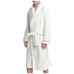 Peignoir en Peluche Allongé d'hiver pour Hommes Vêtements De Maison Couple Robe À Manches Longues Manteau L Blanc Livraison Gratuite