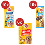 Pedigree - Récompenses grand chien: 70 Dentastix+Friandises(4x10)+Biscuits(6x500g)