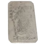 lachineuse - Talisman Dieu Caishen - Feng Shui Fortune & Richesse - Talisman en Argent Tibétain 10 X 5,7 cm - Traditions Bouddhistes - Déco Zen Maison Bureau - Idée Cadeau Chine, Japon, Asie