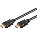 HDMI kabel 5m, rund, guldpläterad, 1.4 svart 5 m