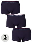 Tommy Hilfiger Low Rise Trunk 3 Pack Boxers - Navy, Navy, Size S, Men