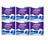 Always Discreet Long Plus Pads 8 Pads x 6