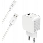 Chargeur Secteur USB A 3A FastCharge + Câble USB A/USB C BigBen Connected Blanc