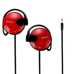 Rouge Écouteurs stéréo avec fil, 3.5mm, casque de sport, basse, crochet d'oreille, pour ordinateur Mp3, pour téléphone portable Xiaomi iPhone Samsung ""Nipseyteko