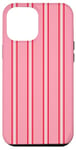 Coque pour iPhone 12 Pro Max Rose Blanc Rouge Rayé Girly Esthétique Preppy Stripe