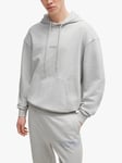 HUGO Cotton 3D Logo Hoodie, Open Grey