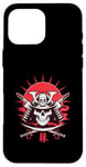 Coque pour iPhone 16 Pro Max Ninja mystérieux au coucher du soleil rouge pour un amateur de ninja