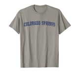 Colorado Springs CO Little London Outline Blue Grunge T-Shirt