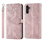 ONETHEFUL Coque Portefeuille Étui Samsung Galaxy A05s Housse Protection Accessoires Case Flip Cover Phone Étuis en Faux Cuir avec Stand pour Samsung Galaxy A05s Or Rose