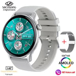 Montre Connectée Amoled Full Touch Pour Hommes Et Femmes,Appel Bluetooth,Fitness,Étanche Ip68,Horloge Et Boîte,Android Et Ios,2023 - Type Sa-Alpha-1 M Silver