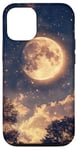 Coque pour iPhone 12/12 Pro Soleil Lune Etoiles Ciel Nuit Céleste Nuit Étoilée