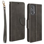 Avizar Folio case for Motorola Moto G24/G04 Smooth TextuWallet Flap, Dark Grey