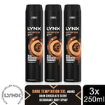 Lynx XXL Dark Temptation 48-Hour High Definition Body Spray Deodorant, 3x250ml