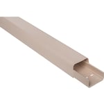 Goulotte plastique rigide beige - Longueur 2 m - Hauteur 60 mm - Largeur 25 mm - Sélection Cazabox