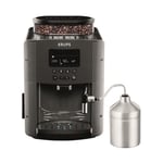 Machine A Café Broyeur Grain, Mousseur De Lait, 2 Tasses Espressos Simultané, Nettoyage Automatique, Essential Grise Yy5 Krups