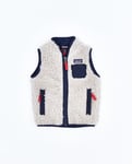 PATAGONIA BABY RETRO-X VEST NATURAL W/NEW NAVY Barn NATURAL W/NEW NAVY