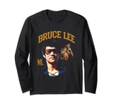 Bruce Lee The Dragon Wearing Shades Face Closeup Retro Long Sleeve T-Shirt