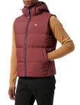 Tommy Jeans Veste sans Manches Homme Essential Down Vest avec Capuche, Rouge (Deep Rouge), XXL