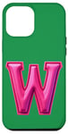 iPhone 12 Pro Max Pink Letter "W" on a Women Girls Ladies Witches Green Color Case