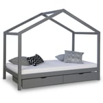 Lit de Maison Enfant Cabane 90x200 Carde de Sommier à Lattes Tiroirs Homestyle4u