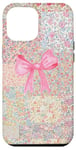 iPhone 12 Pro Max Blue & Pink Aethetics Vintage Wildflower & Polka Dot Pattern Case