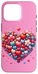 iPhone 16 Pro Cute Heart with Flowers and Hearts for Valentine's Day Case