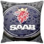 Saab Automobile Car Logotyp Örngott Hemdekorativa Kuddfodral För Soffa Soffa Kuddfodral 18x18 tum