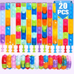 20 PCS Pop Bracelet it Fidget Toys, Fidget Bracelet for Party Bag Fillers for K