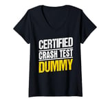 Womens Certified Crash Test Dummy V-Neck T-Shirt